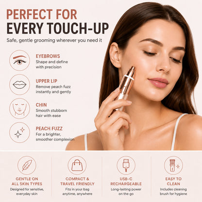 Peachlife– 2-in-1 Eyebrow & Facial Hair Trimmer