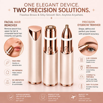 Peachlife– 2-in-1 Eyebrow & Facial Hair Trimmer